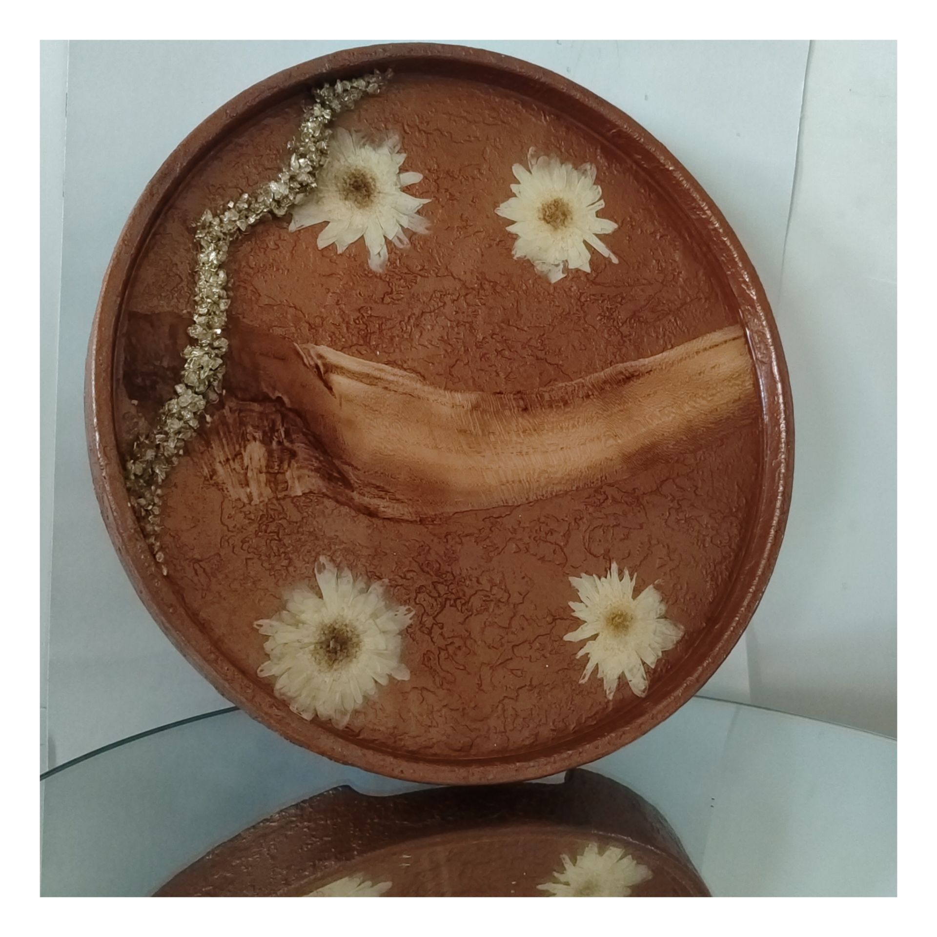 سینی تلفیق چوب و رزین طرح 1