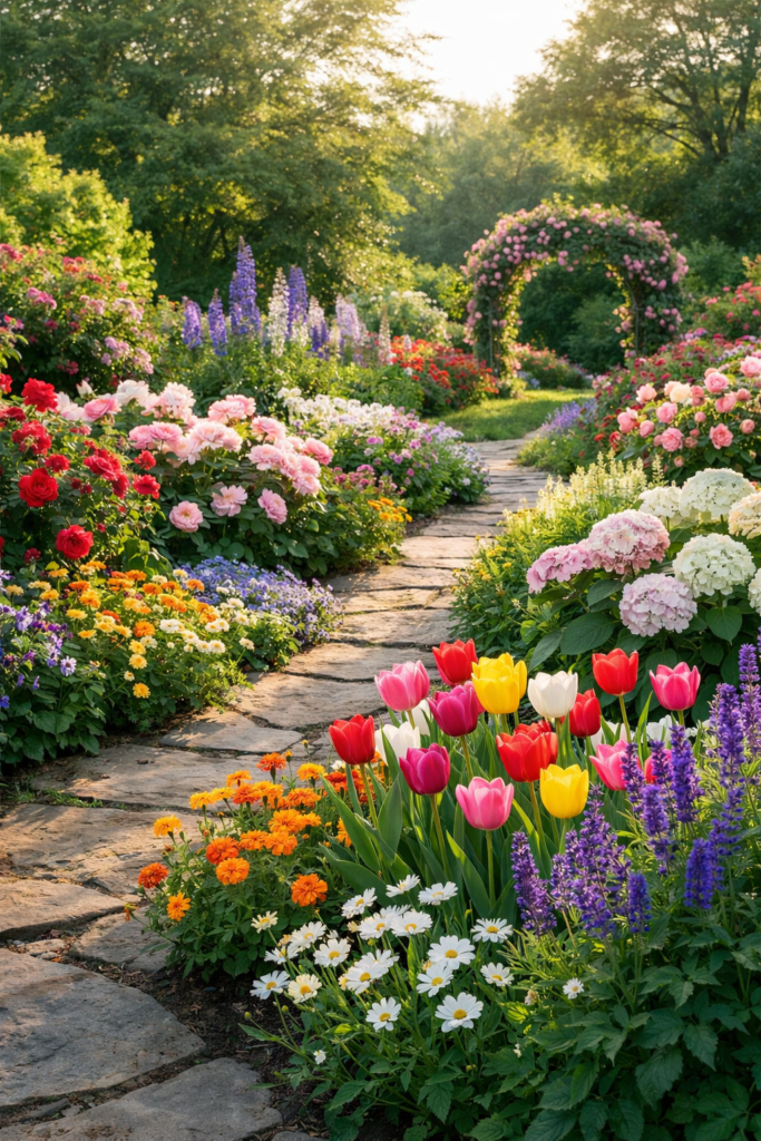 کاشت گل ها برای زیبایی باغ